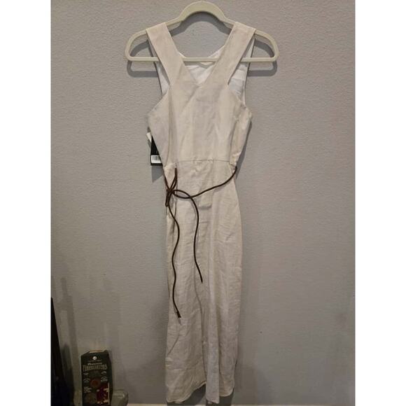 Weekend Max Mara Women's Striped Linen Midi Dress Size 6 Multicolor Brown White - Picture 7 of 12